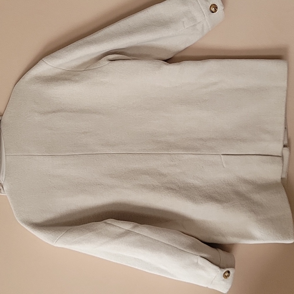 Reformation Irene Cream Wool Coat Size L NWT Classic Minimalist - Picture 5 of 14